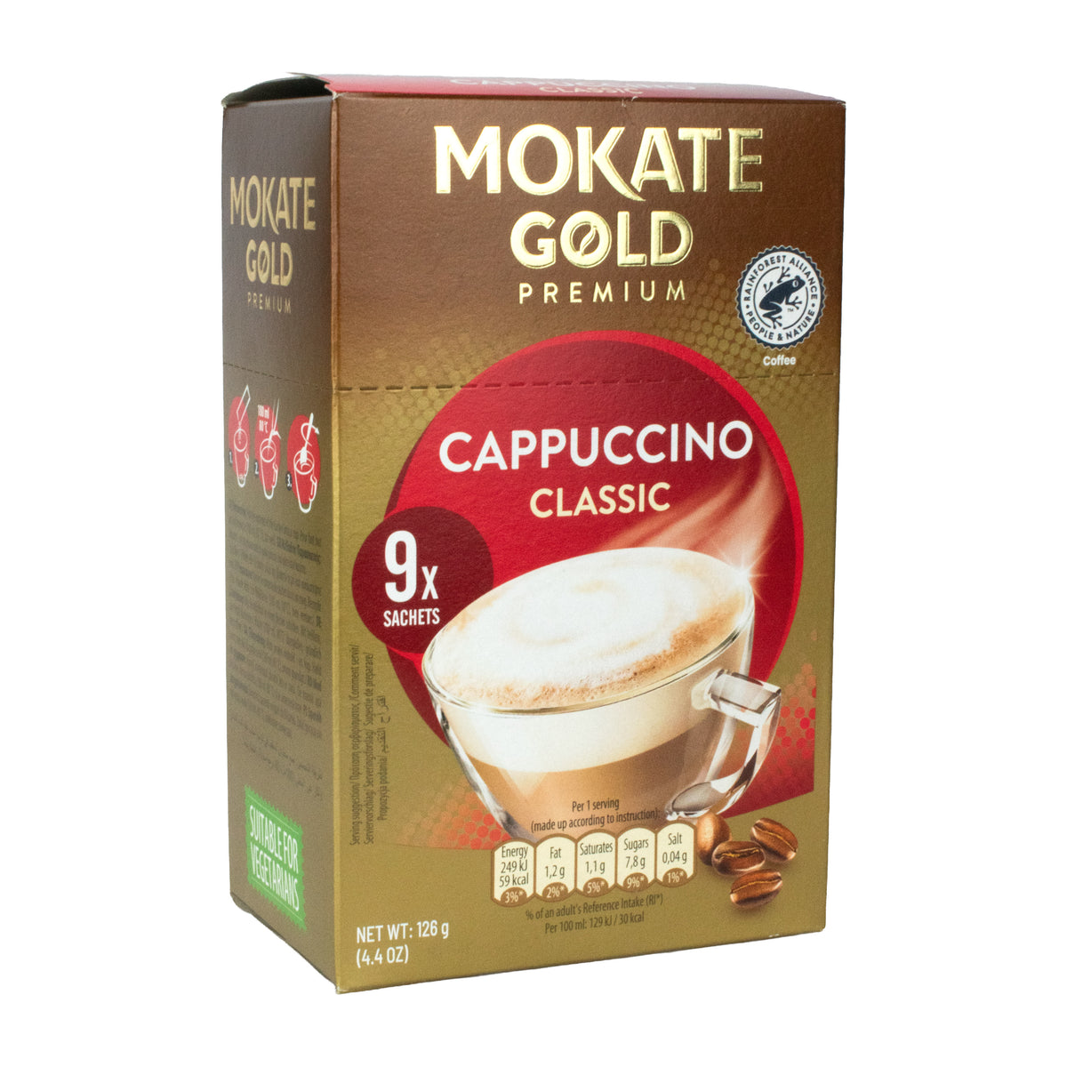 Mokate Gold Premium Coffee Cappuccino 9pk 126g