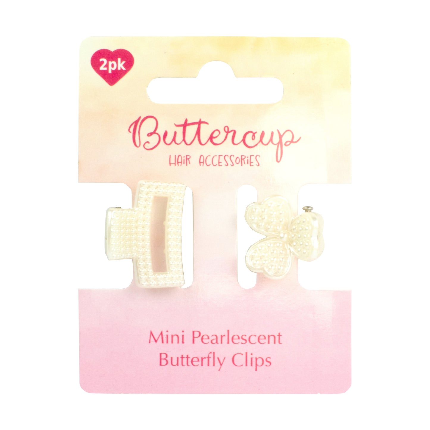 Pearlescent Design Small Butterfly Clips 2pk