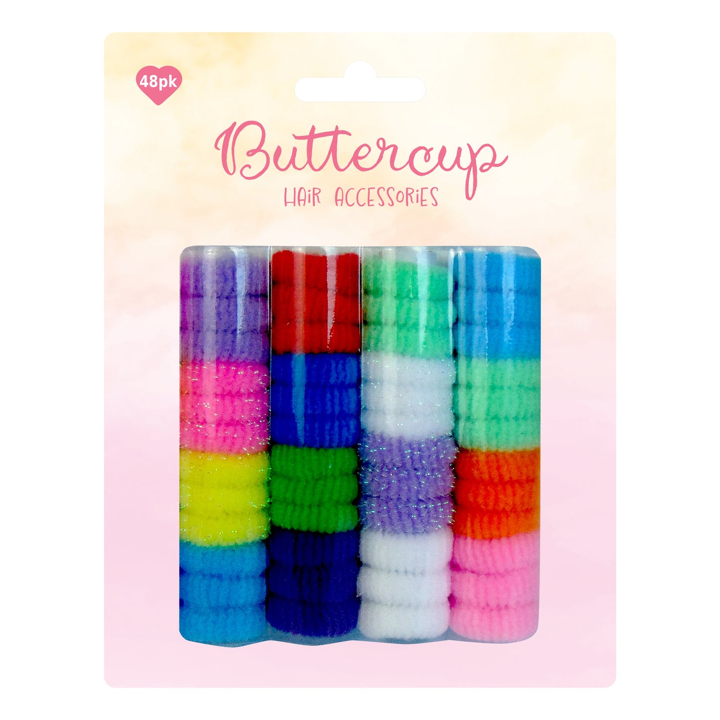 Assorted Colour Pony Tails 48pk