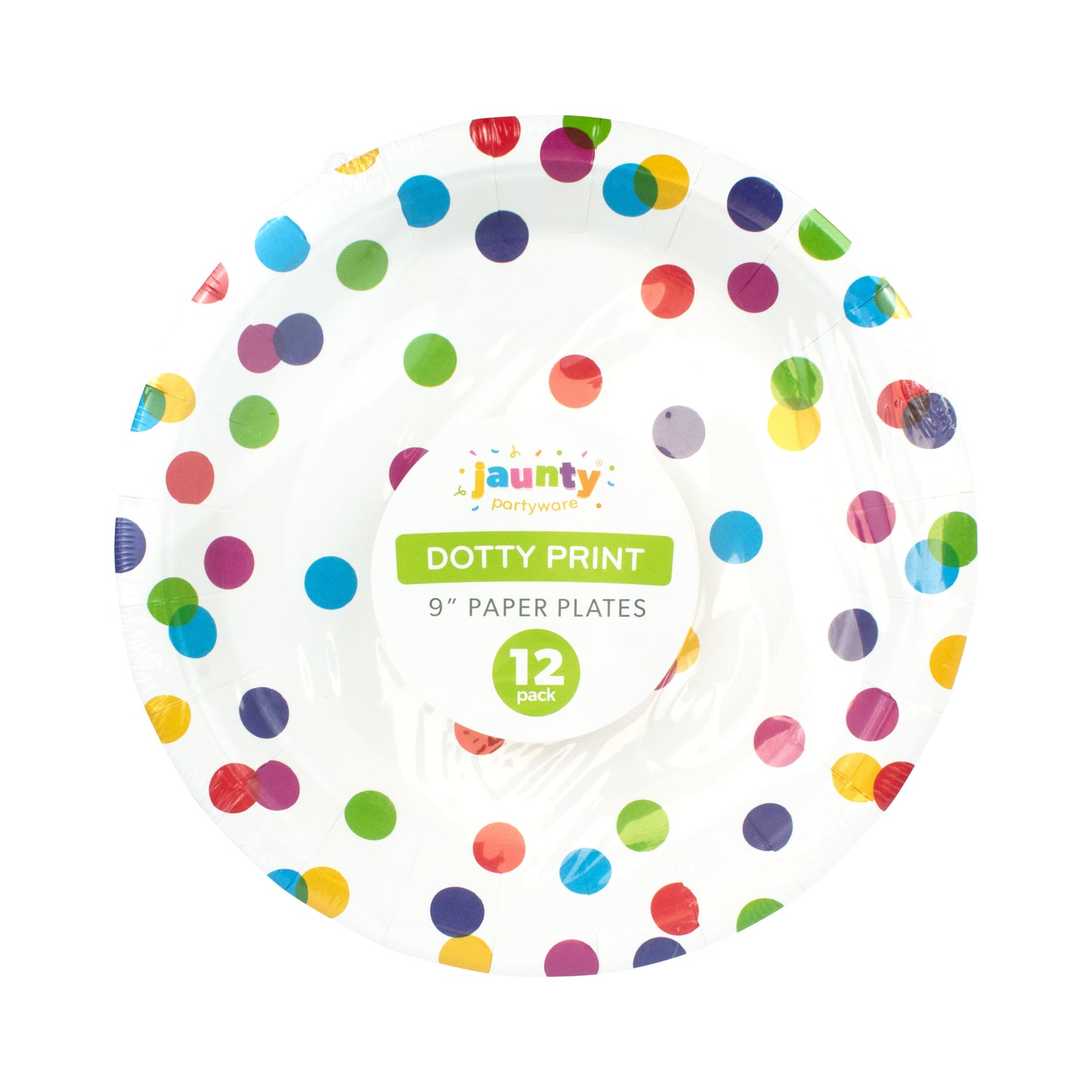 Jaunty 9" Confetti Print Paper Plates 12pcs
