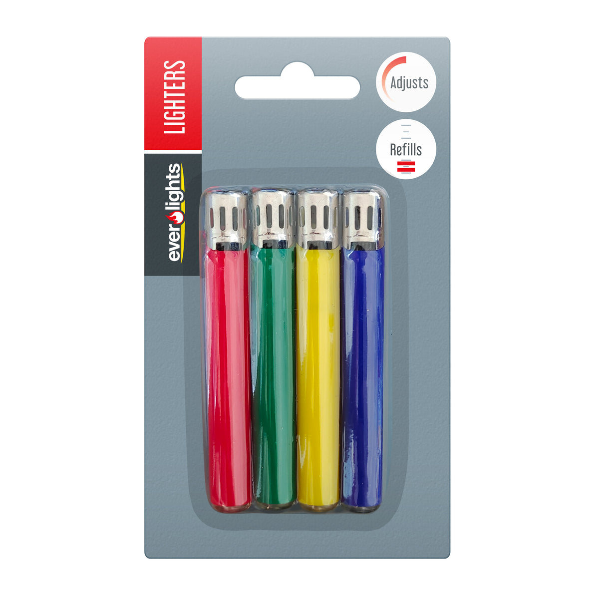Refillable Elec Lighters 4pk