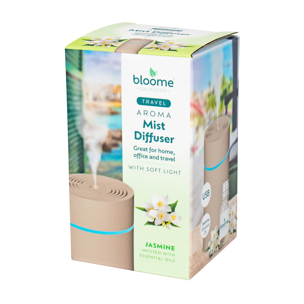 Grey Air Diffuser 250ml with 10ml Jasmine Fragrance Oil