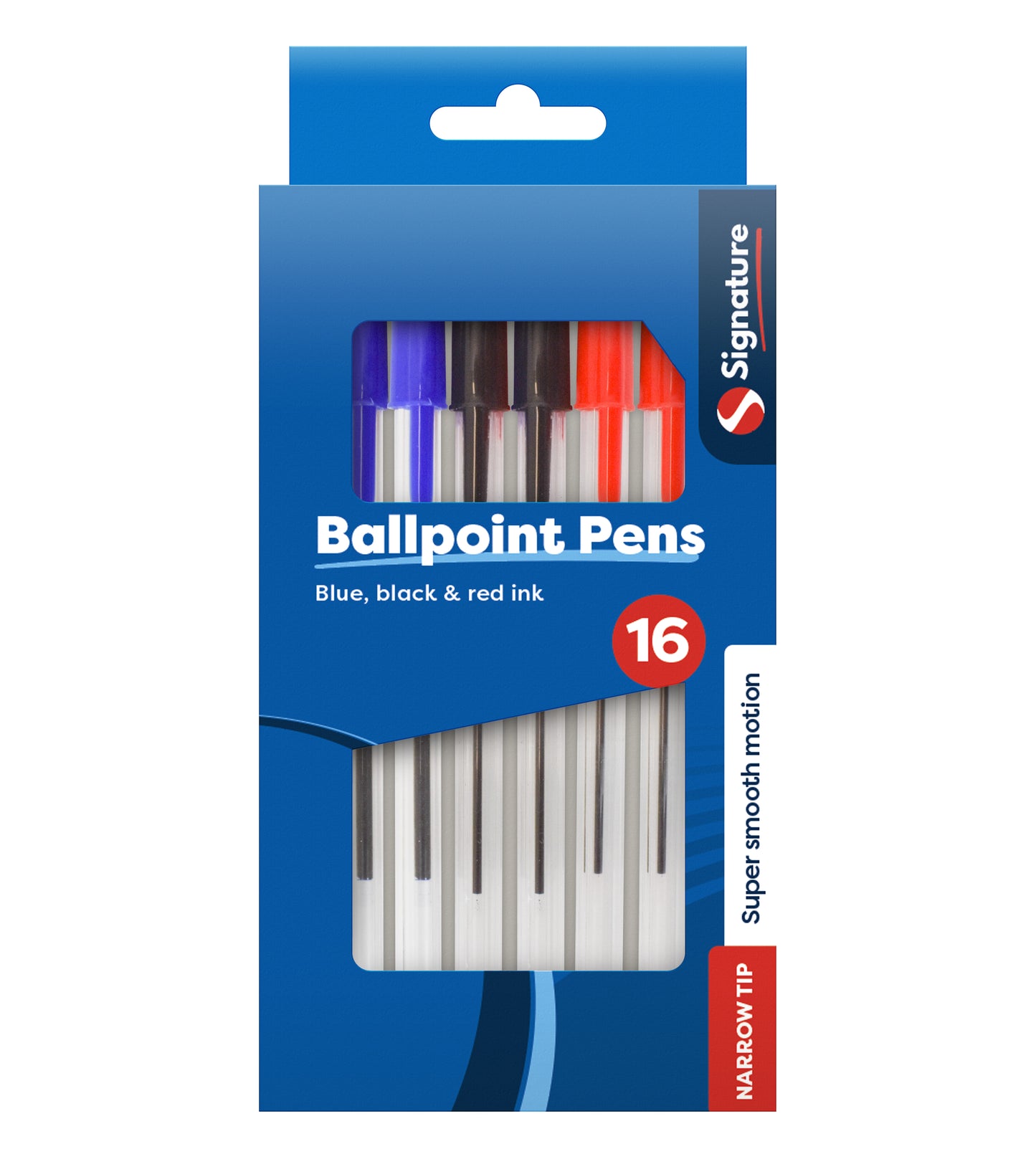 Clear Barrel Ballpoint Pens 16pk