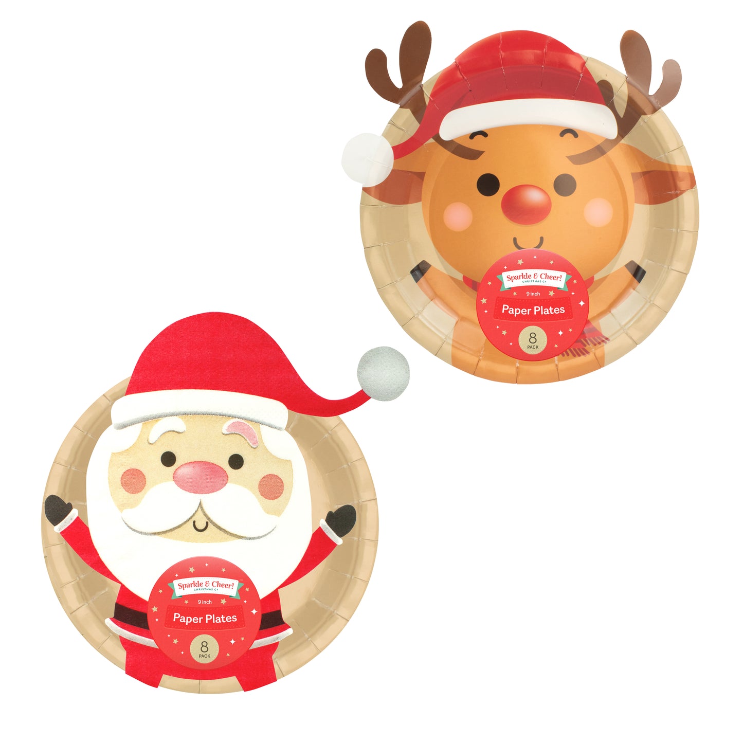 Christmas Paper Plates 8pk Mix (9 Inch)
