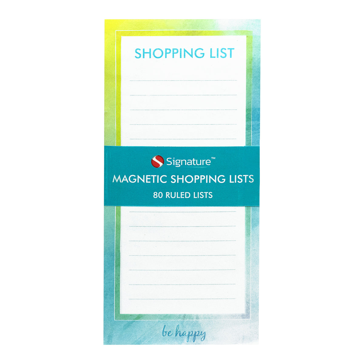 Be Happy Magnetic Shopping List