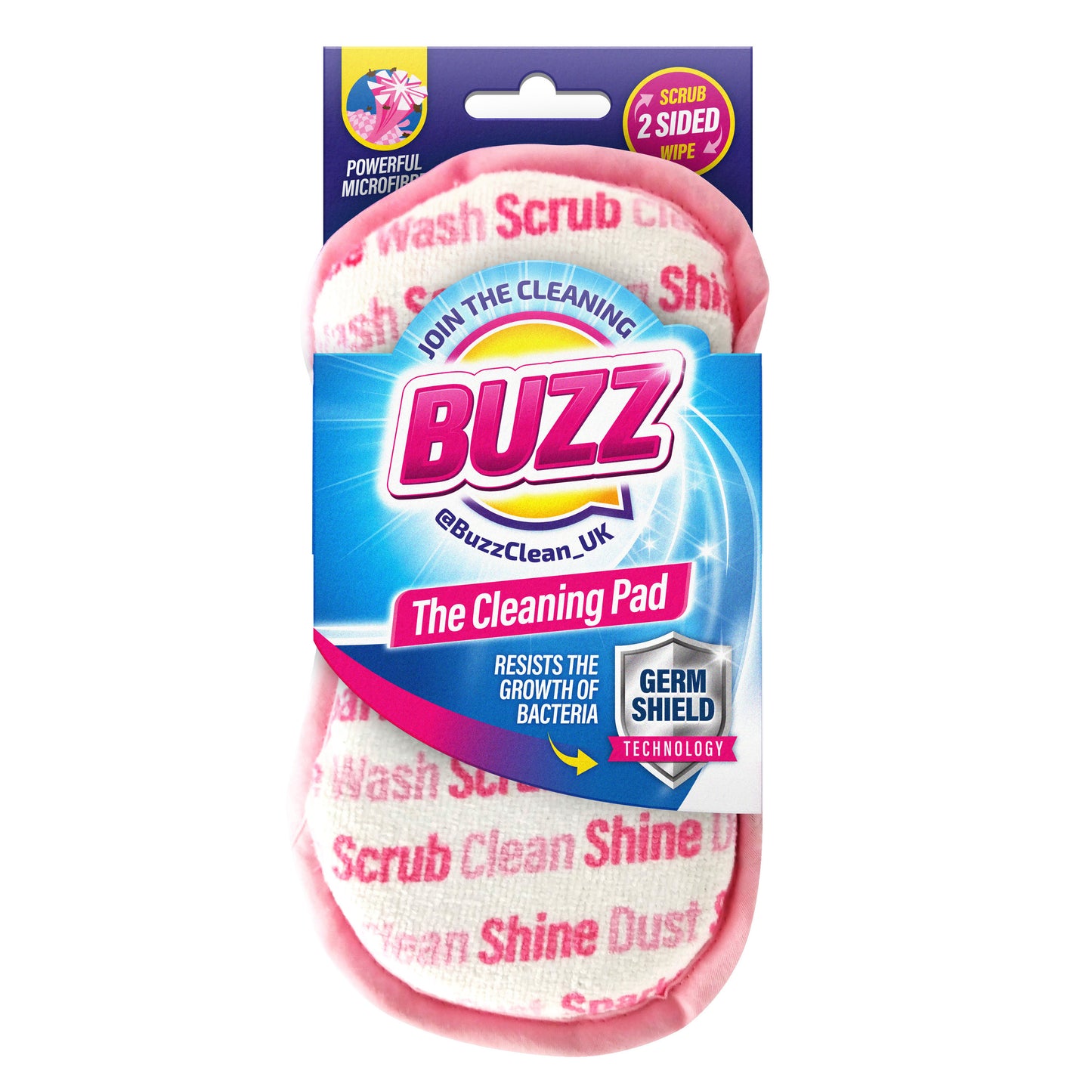 Buzz Cleaning Pad with Germ Shield Pink