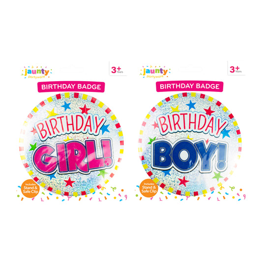 Jaunty Large Birthday Badge