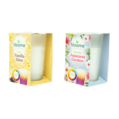 Bloome Assorted Fragranced Colour Changing Glass Candle