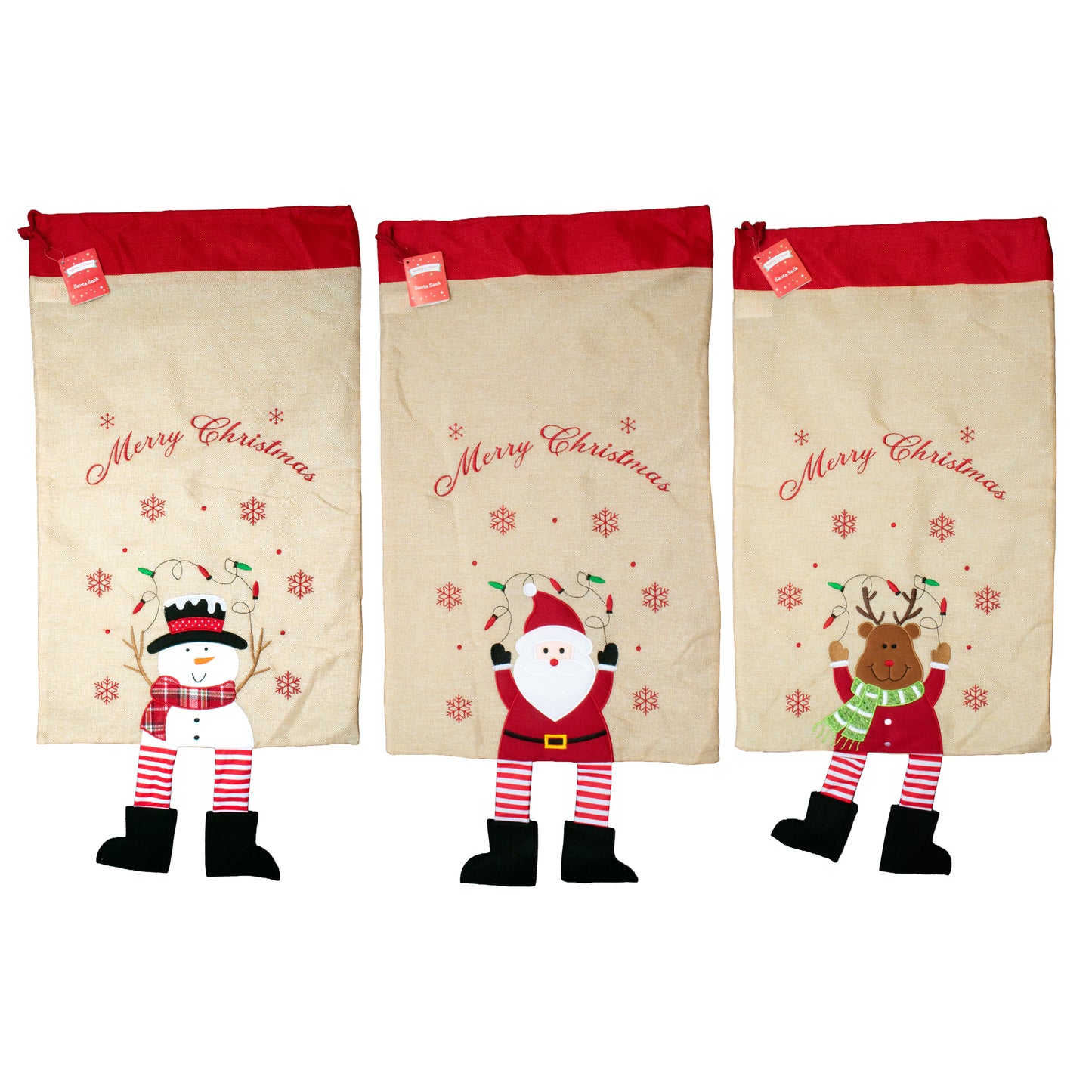 Santa Sacks - 3 Designs Mixed