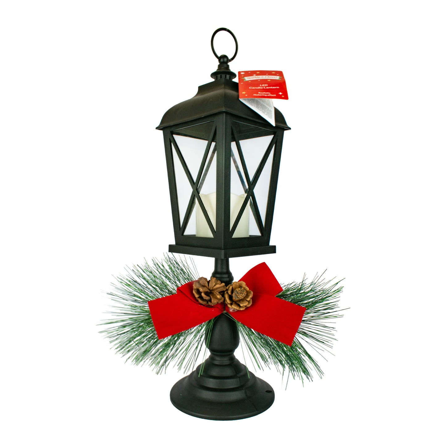 Battery Operated Flickering LED Post Lantern