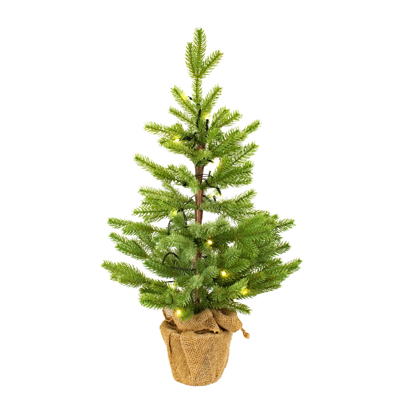 60cm Battery Operated Tree with 28 LEDs in Hessian Pot