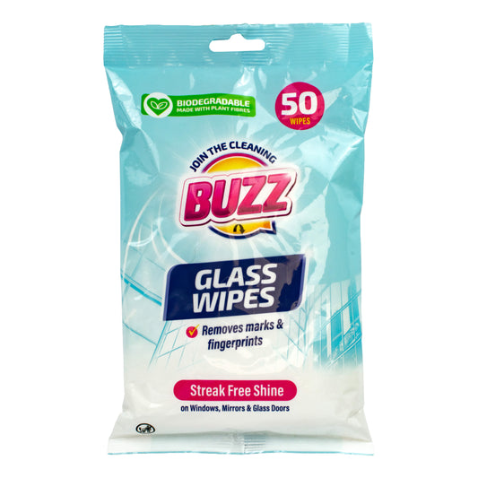 Buzz Biodegradable Glass wipes 50pk