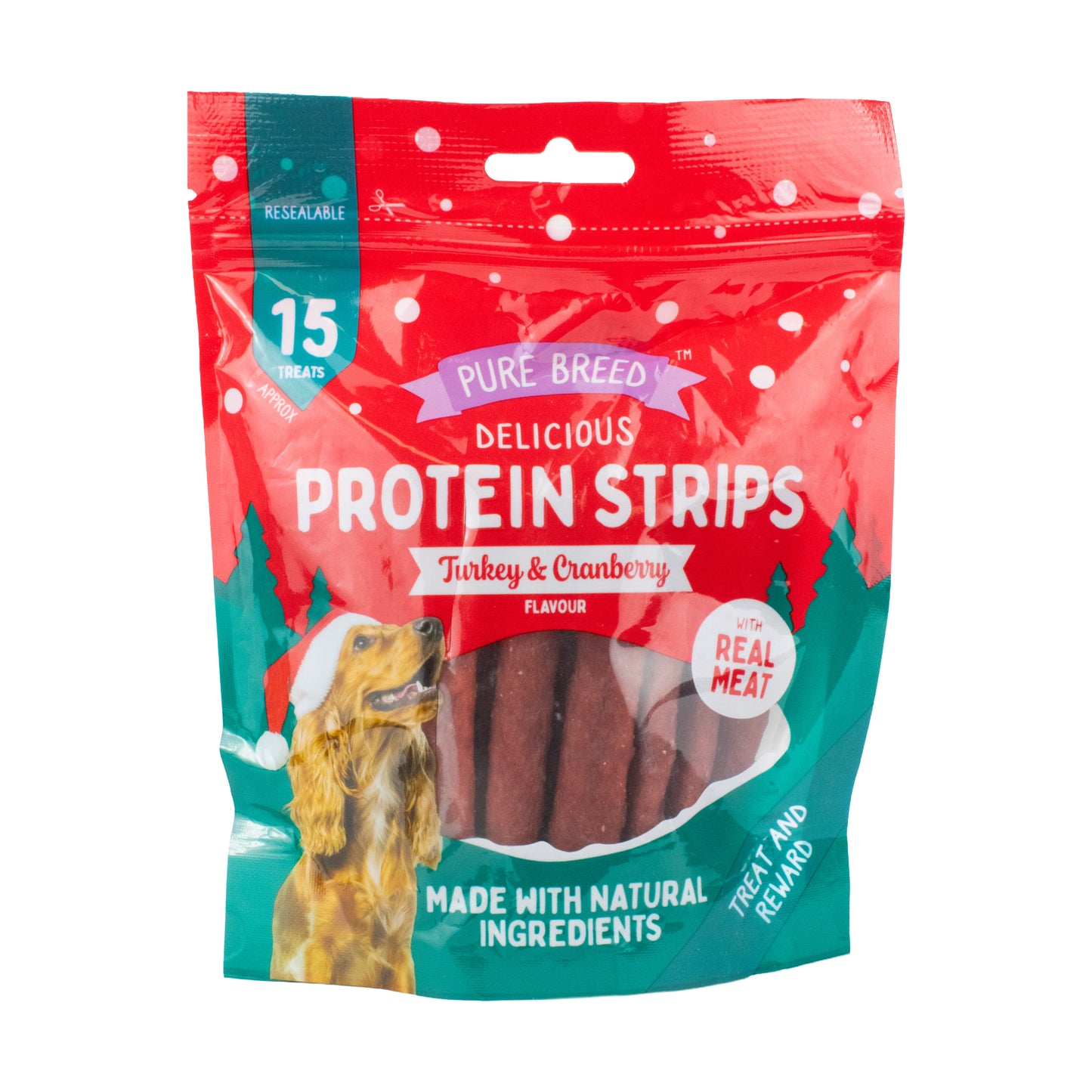 Pure Breed Protein Strips Turkey and Cranberry 150g