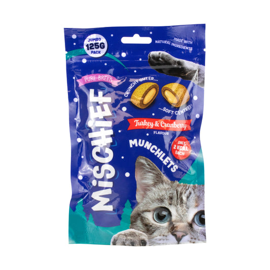 Mischief Cat Pillow Treats Turkey and Cranberry 125g
