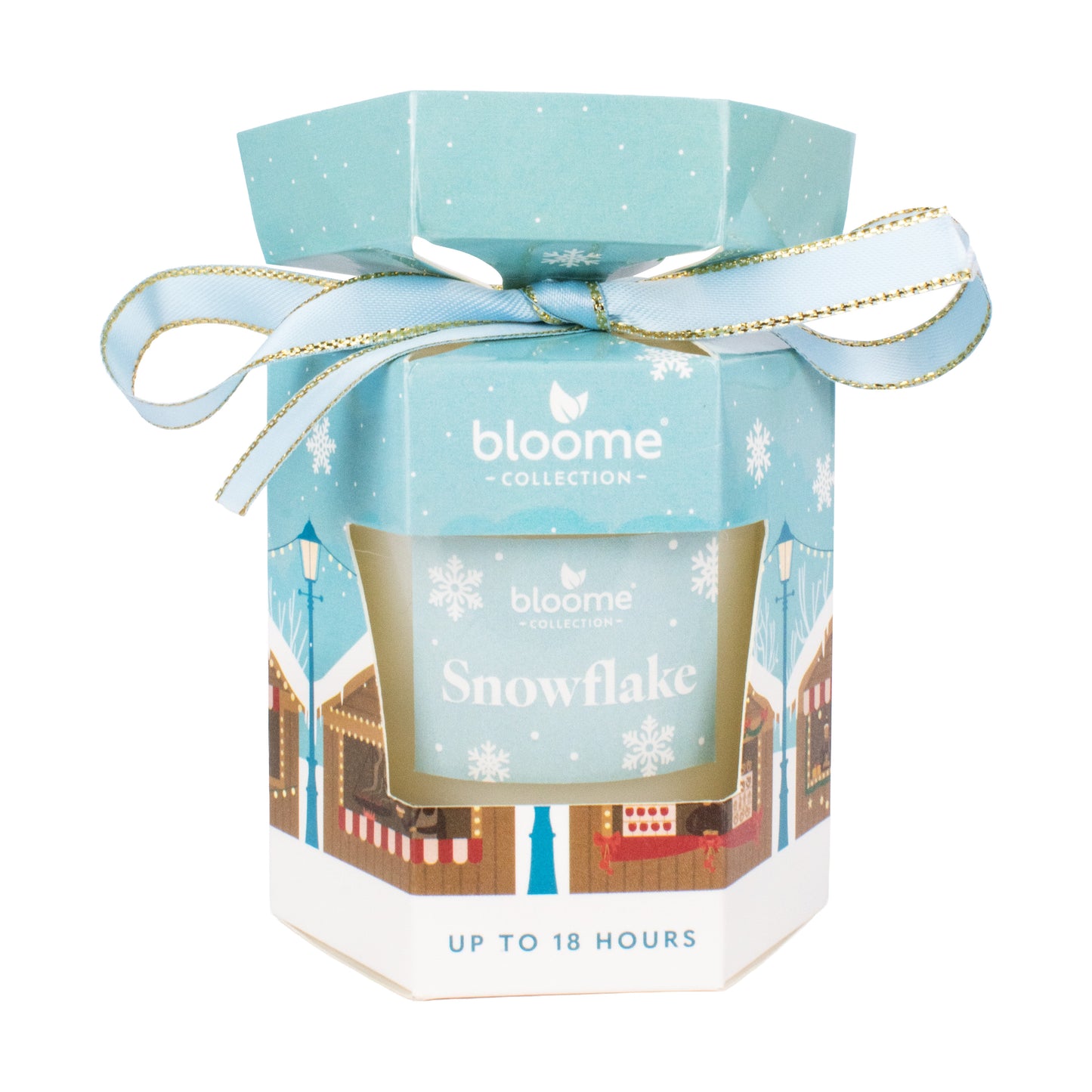 Glass candle 90g - Snowflake