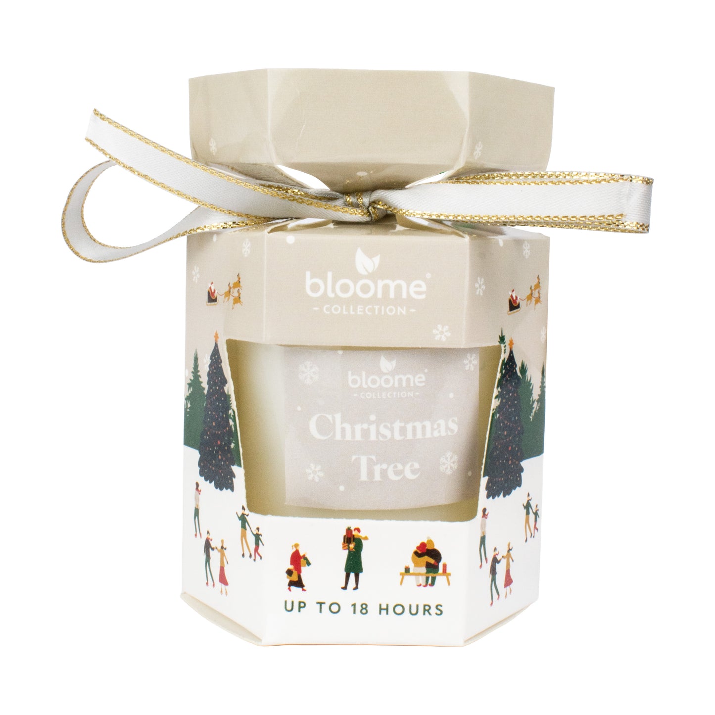 Glass candle 90g - Christmas tree