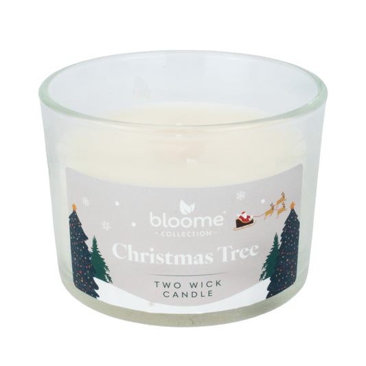 Large 2 Wick Candle 300g - Christmas Tree