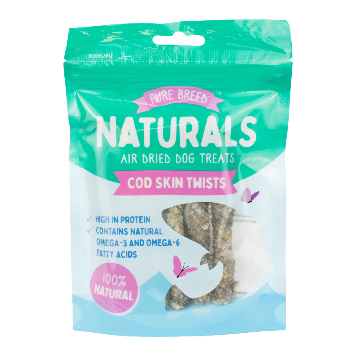 Pure Breed Naturals Cod Skin Twists 50g