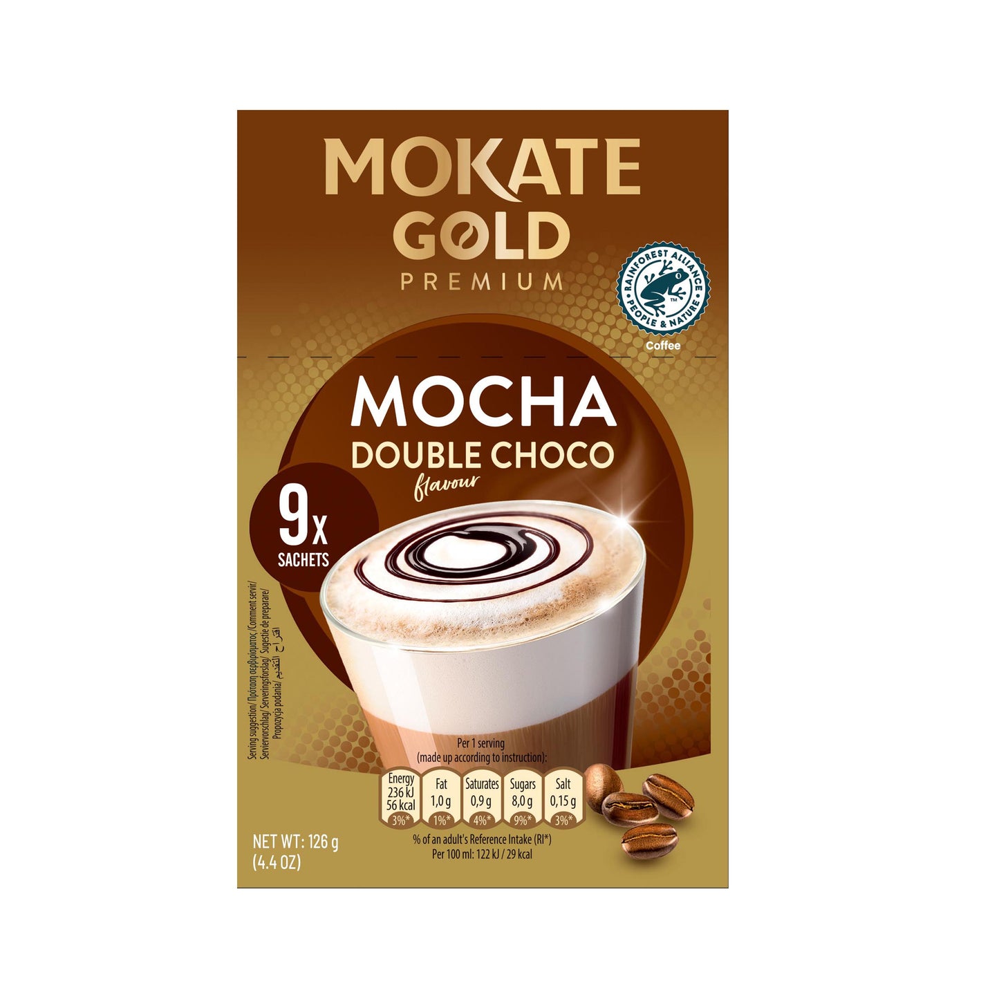 Mokate Gold Premium Double Choc Mocha 9pk 126g