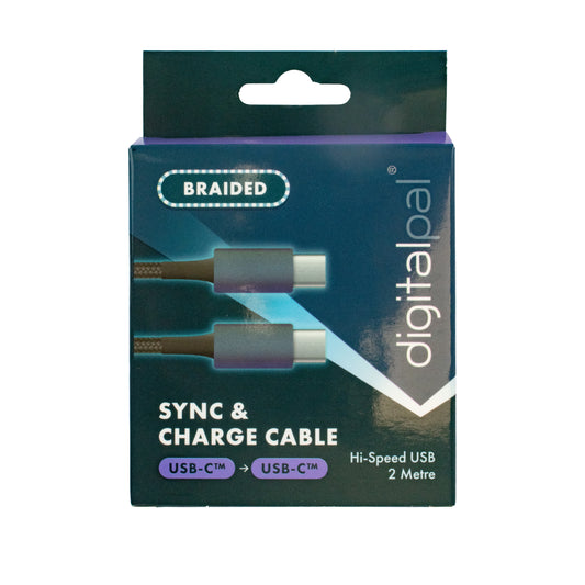 USB-C to USB-C Braided Sync & Charge Cable 2m