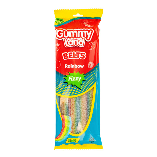 Gummy Land Rainbow Fizzy Belts 150G IC