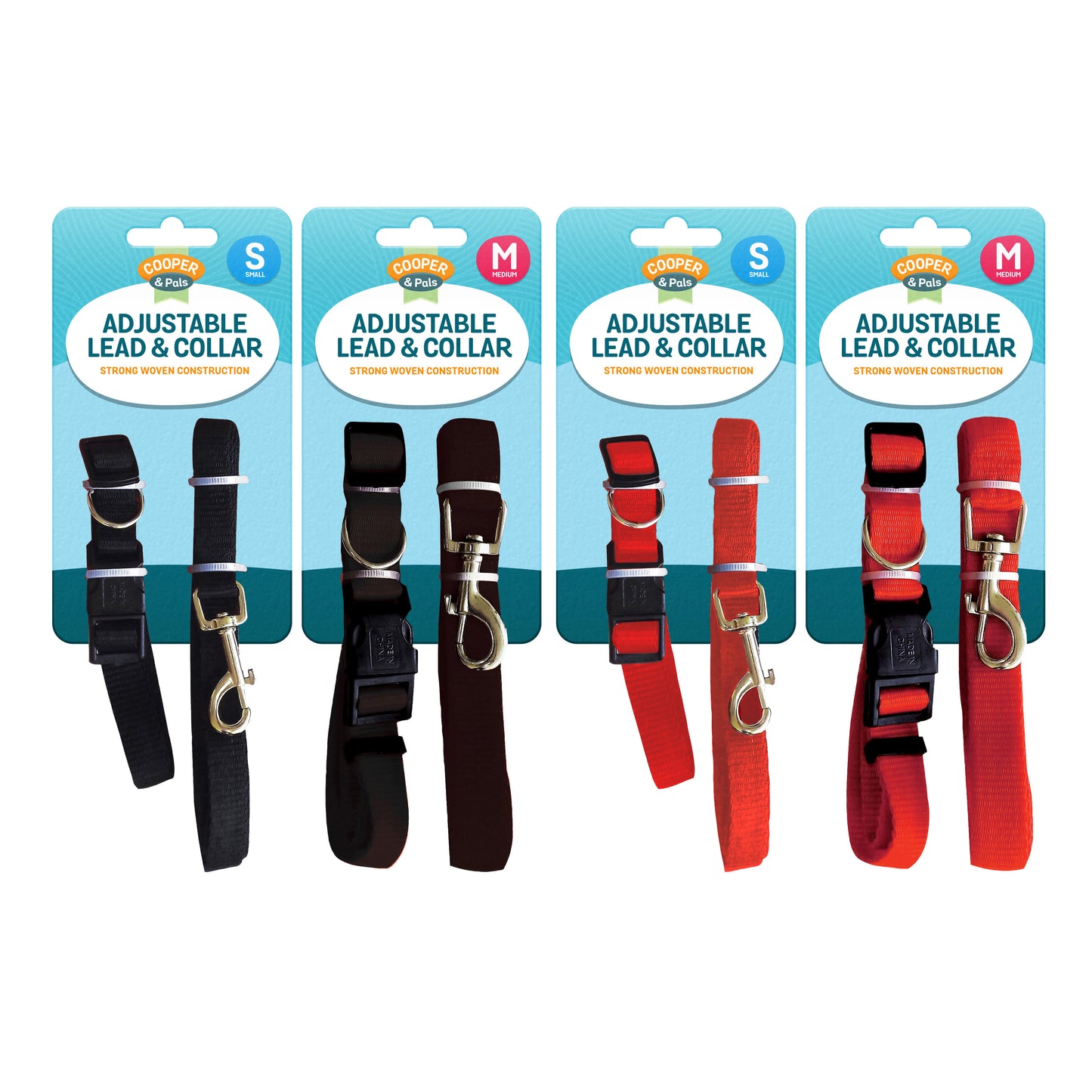 Small and Medium Dog Lead and Collar 2pk