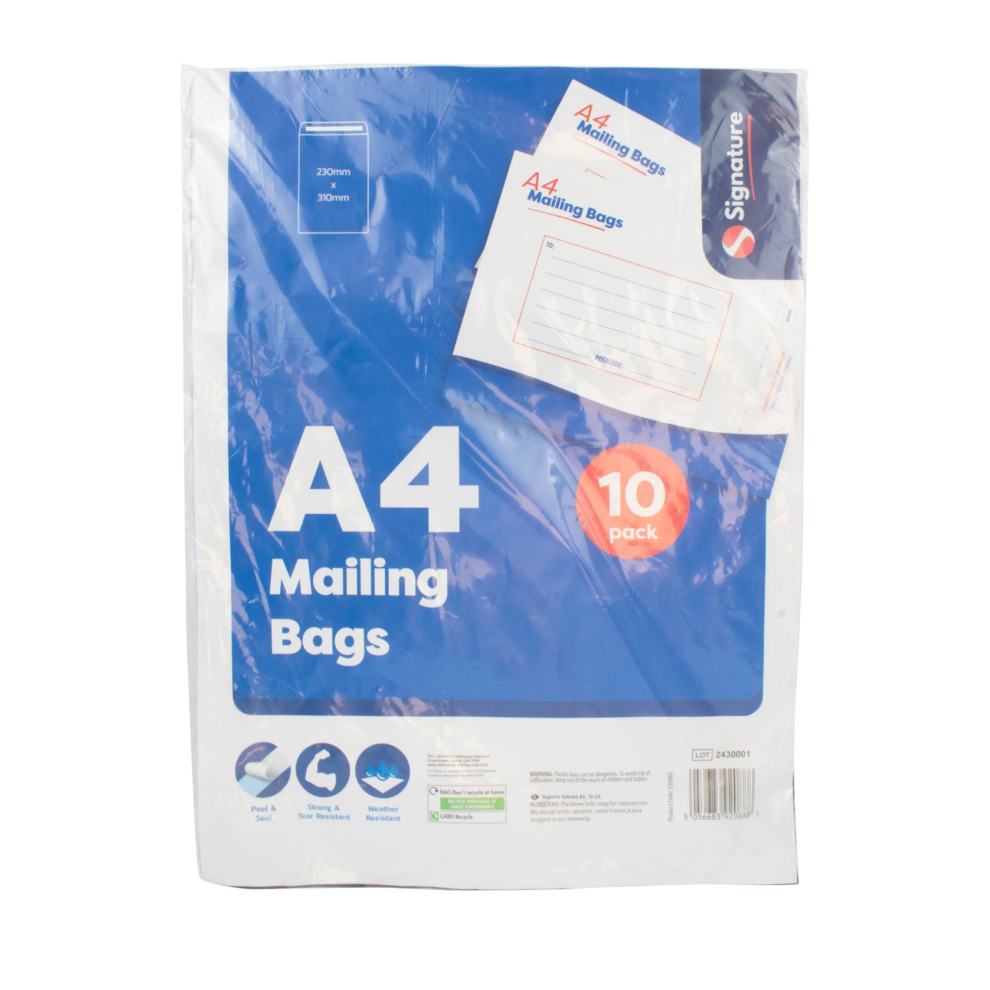 A4 Mailing Bag 10Pk