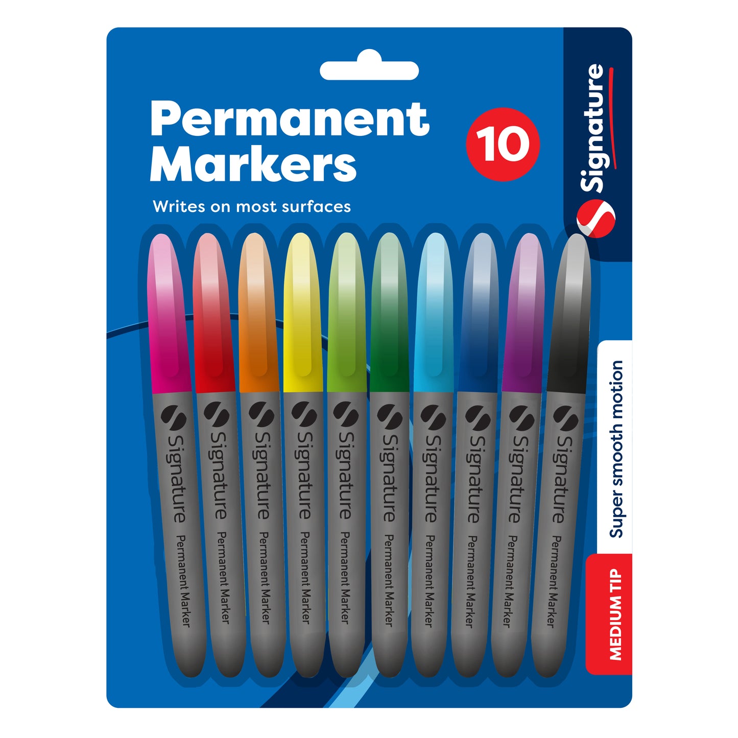 Fine Tip Coloured Marker Pen 10pk