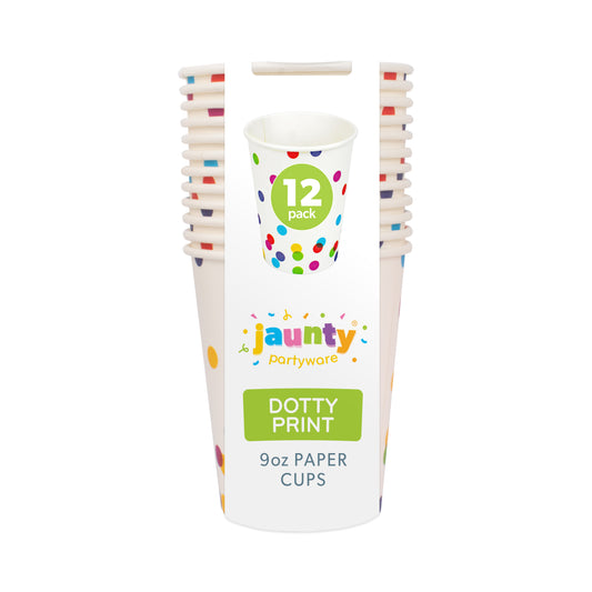 Jaunty 9oz Confetti Print Paper Cups 12pcs