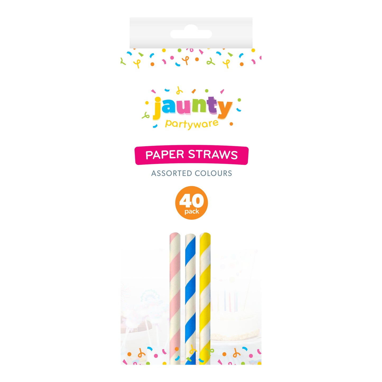 Jaunty Paper Straws 40pk Clipstrip