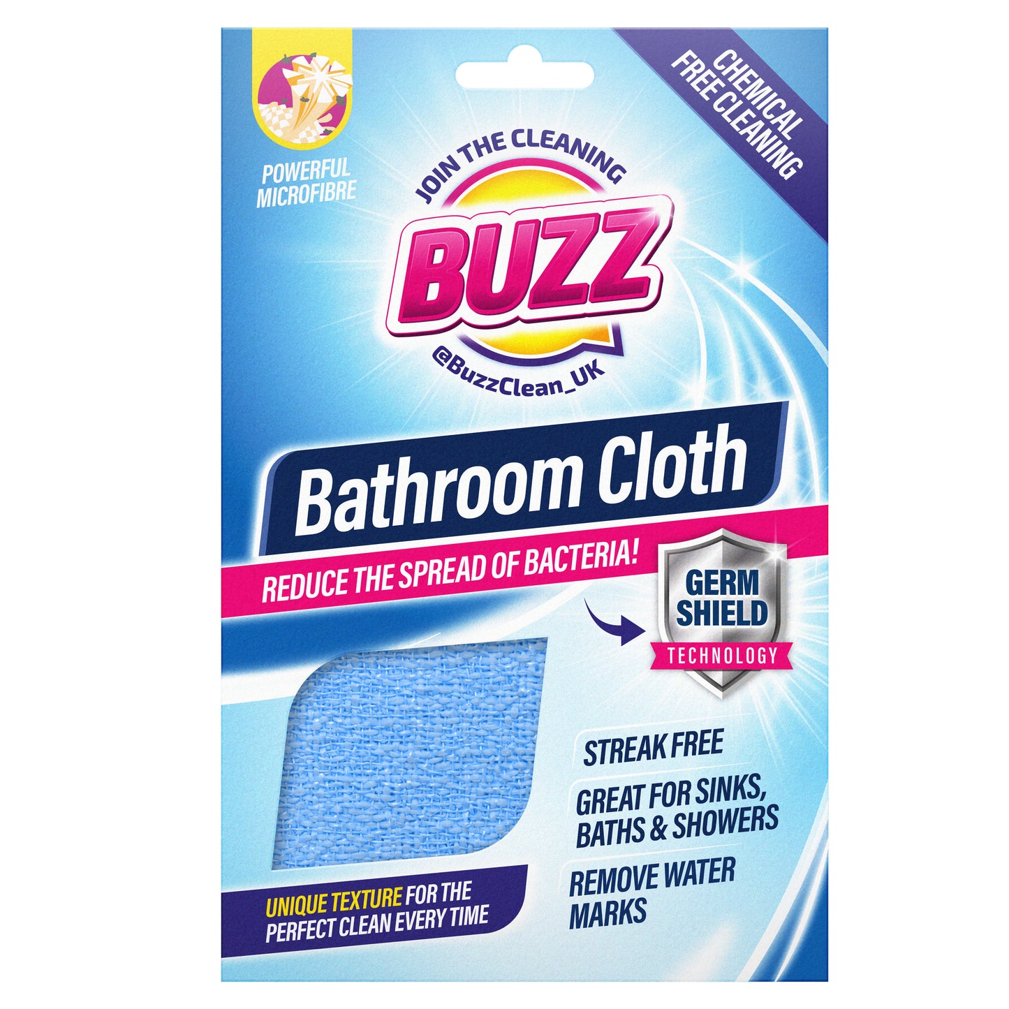 Buzz Microfibre Bathroom Cloth w/ Germ Shield (OC)