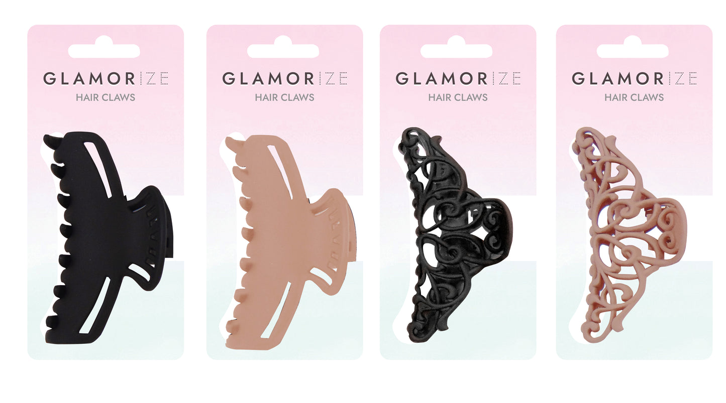 Ladies Assorted Hair Claws 1pk(4 styles mixed)