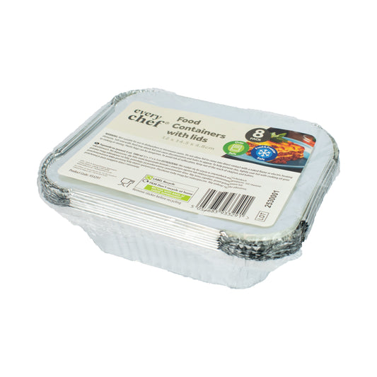 Medium Foil Food Containers with Lids 8pk