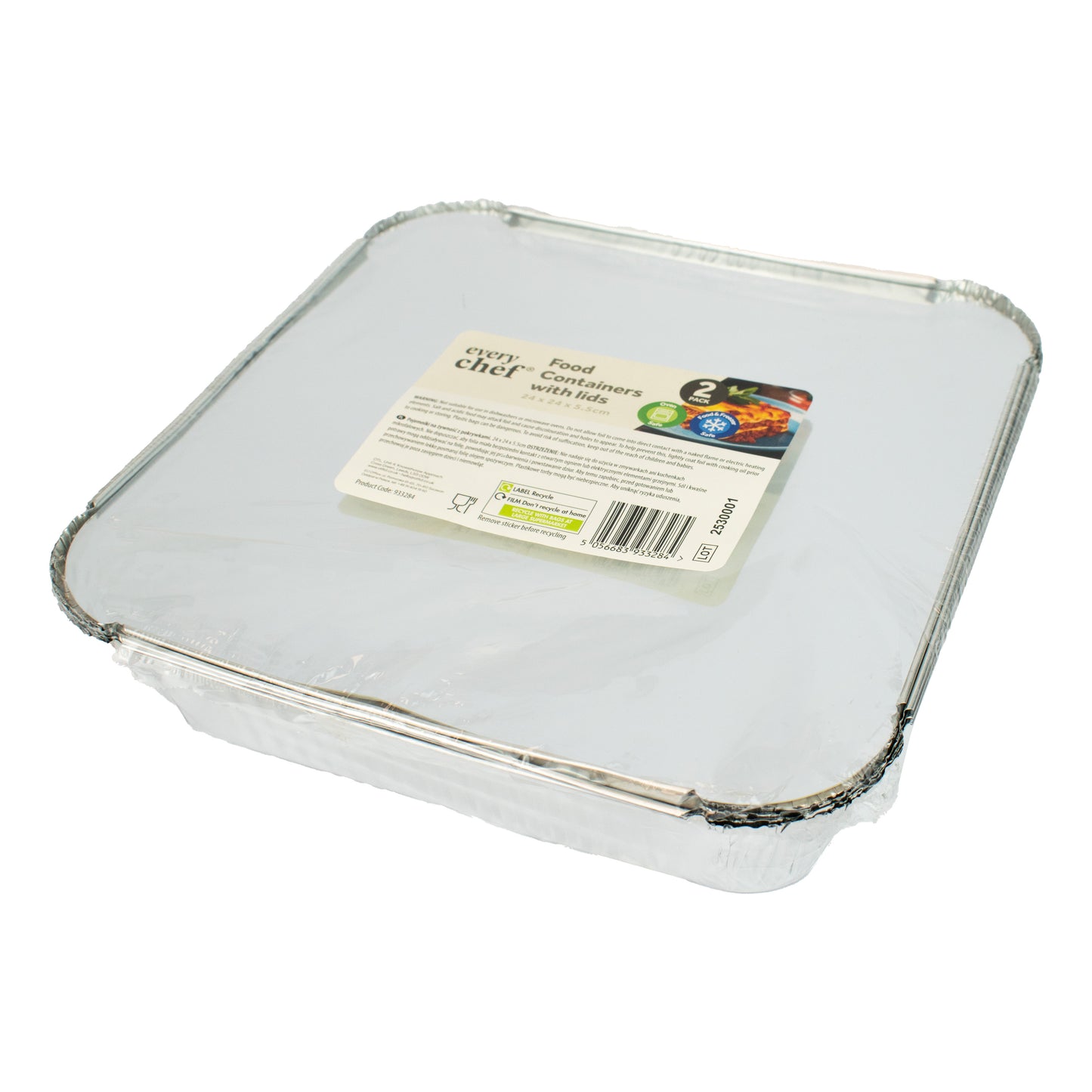 Extra Large Foil Food Containers with Lids 2pk