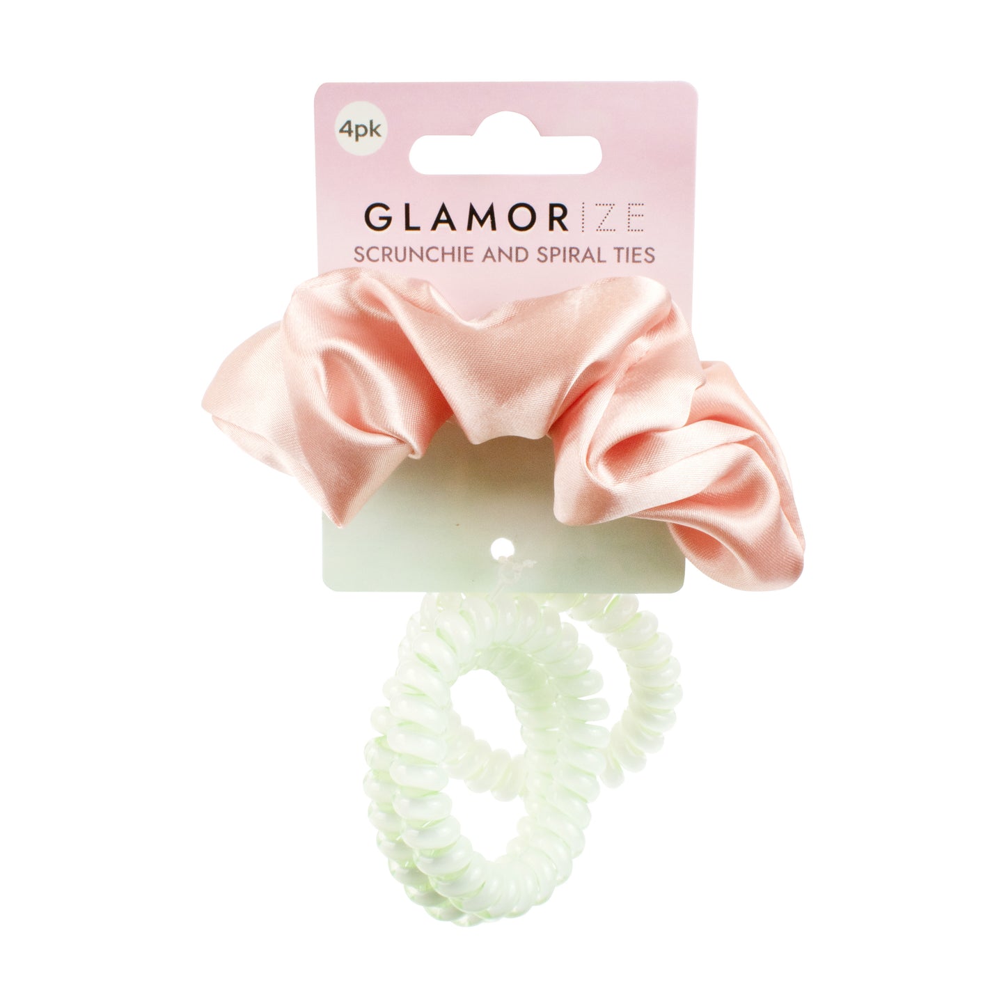 Scrunchie (1pk) and Spiral Hair Tie (3pk) Set