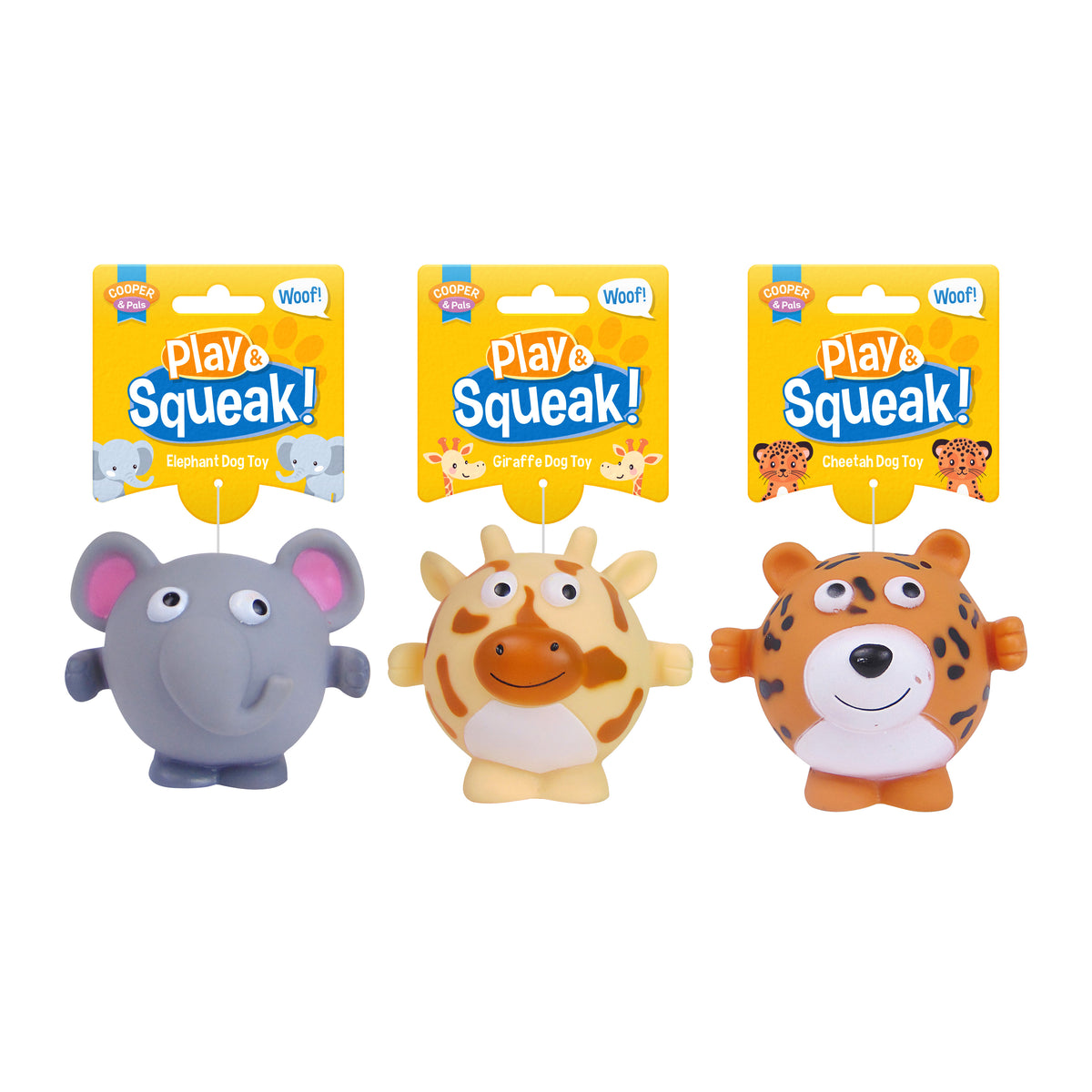 Squeaky Safari Dog Toys