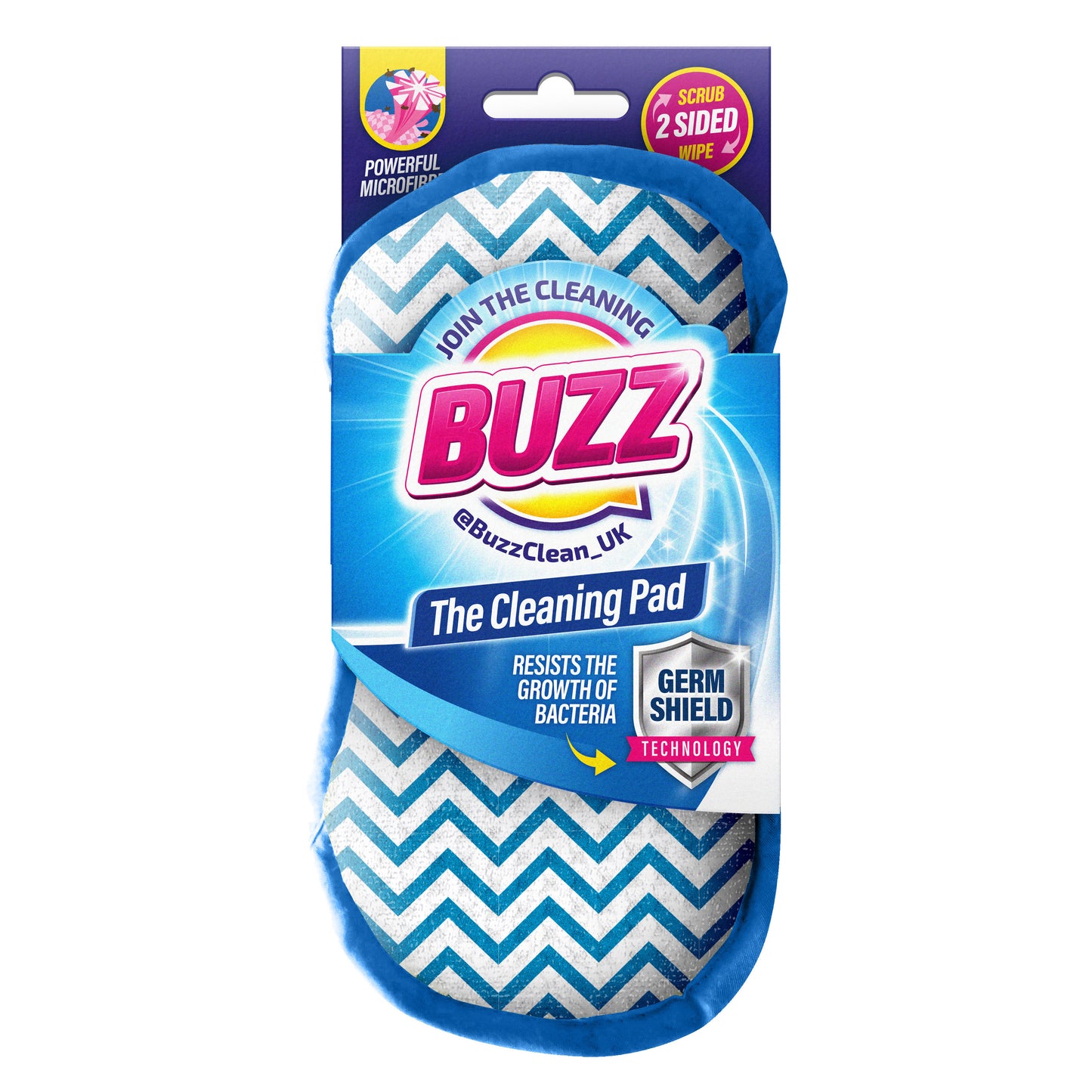 Buzz Cleaning Pad with Germ Shield  Blue