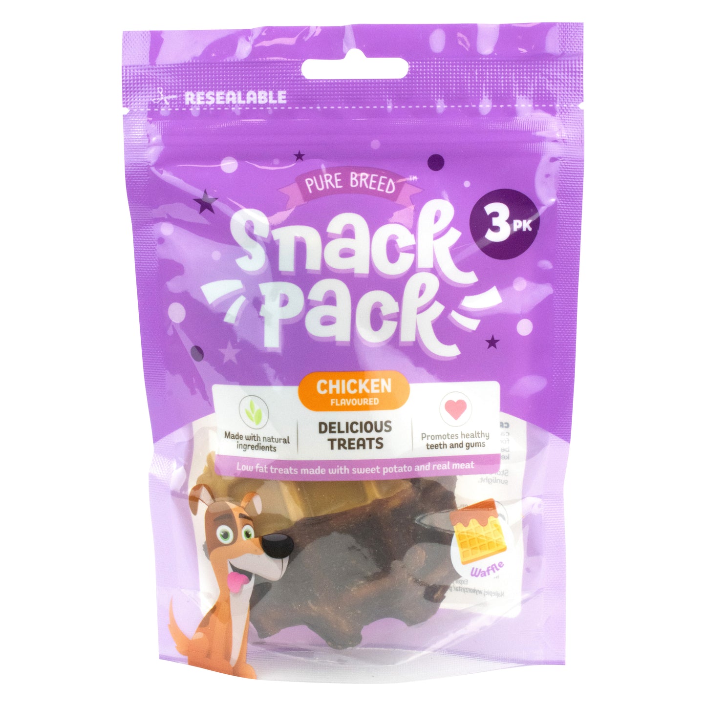 Chicken Flavoured Waffle Dog Chew & Occupier 105g (3 waffles)