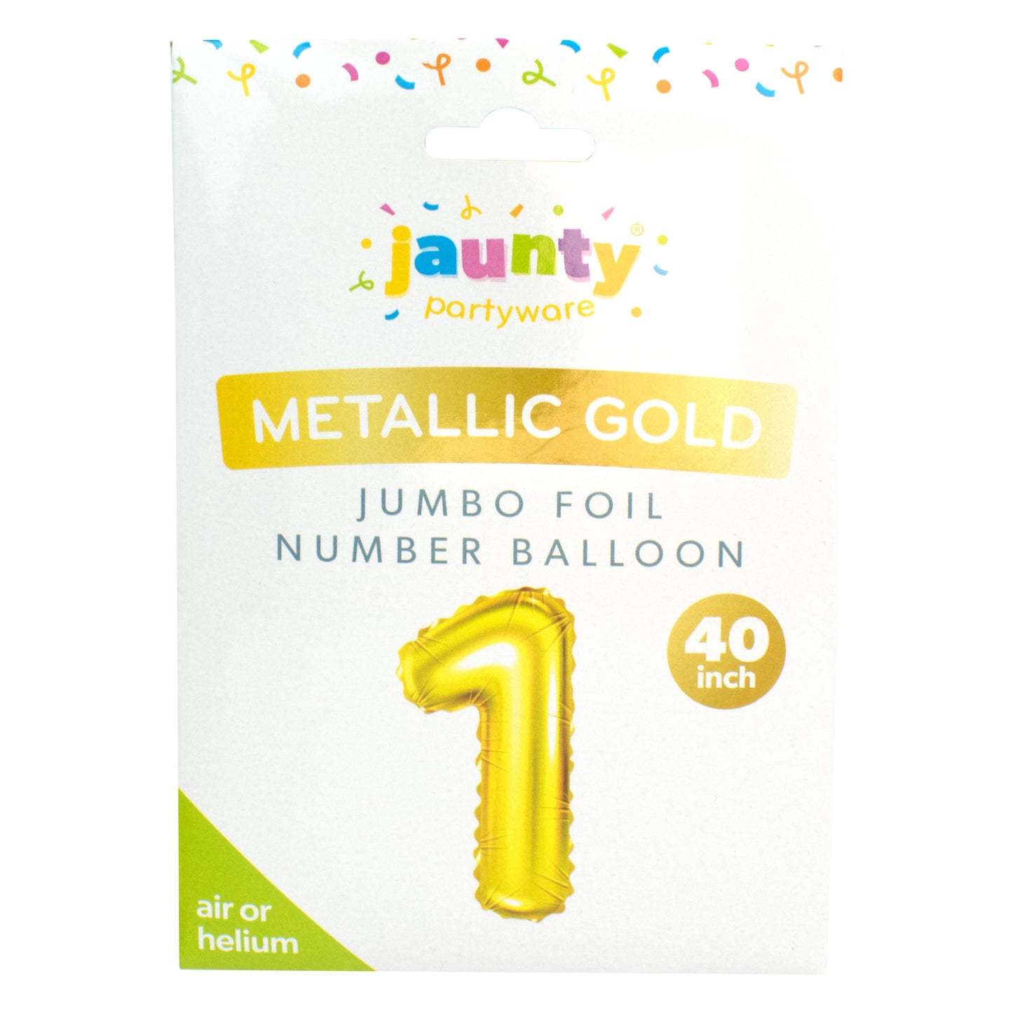 Jaunty 40" Gold Number Foil Balloon 1pk