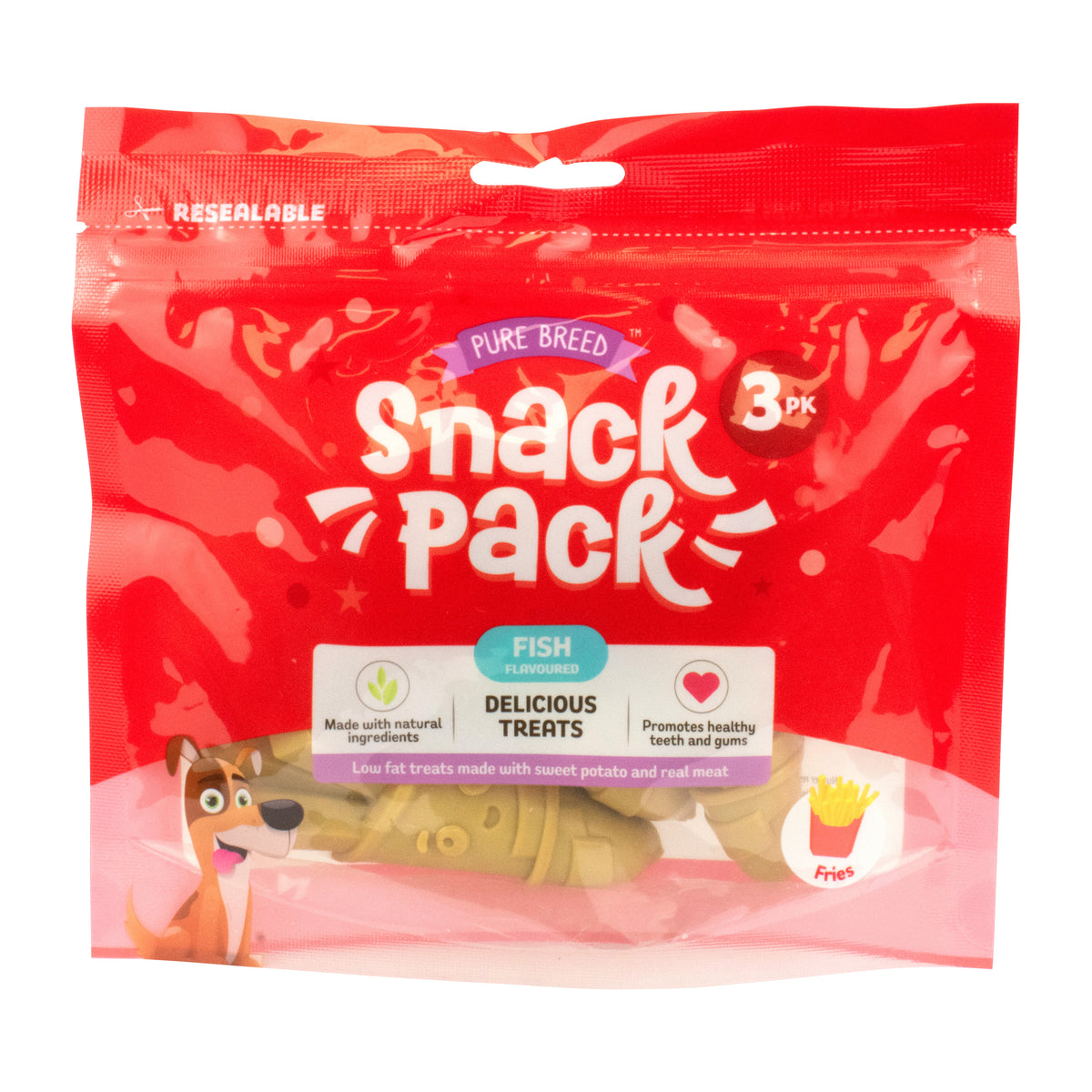Fish Flavoured French Fries Dog Chew & Occupier 90g (3 Pieces)