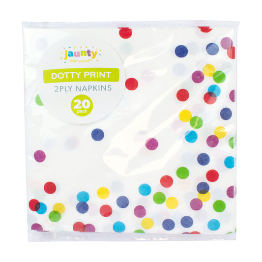 Jaunty 33x33cm 2ply Confetti Print Napkins 20pc