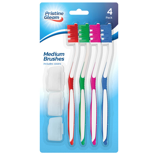 Medium Toothbrushes with 3 Covers 4pk
