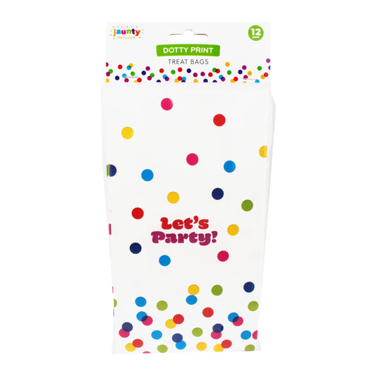 Jaunty Confetti Print Paper Treat Bags 12pcs