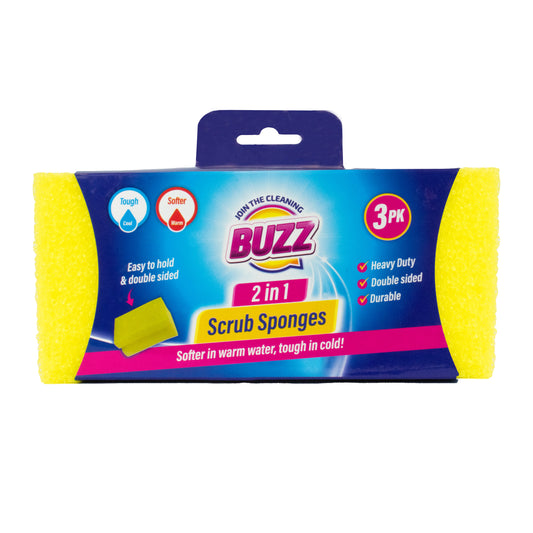 2 in 1 Scrub Sponge 3pk