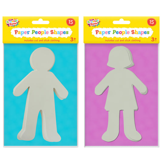Paper People Shapes 15pk Clipstrip (OC)