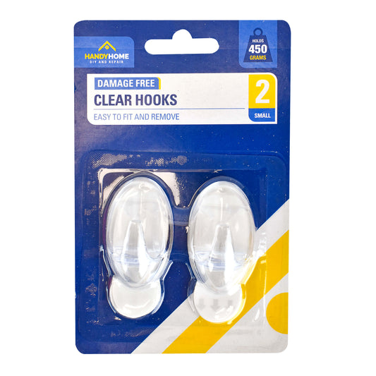 Damage Free Small Clear Hooks 2pk