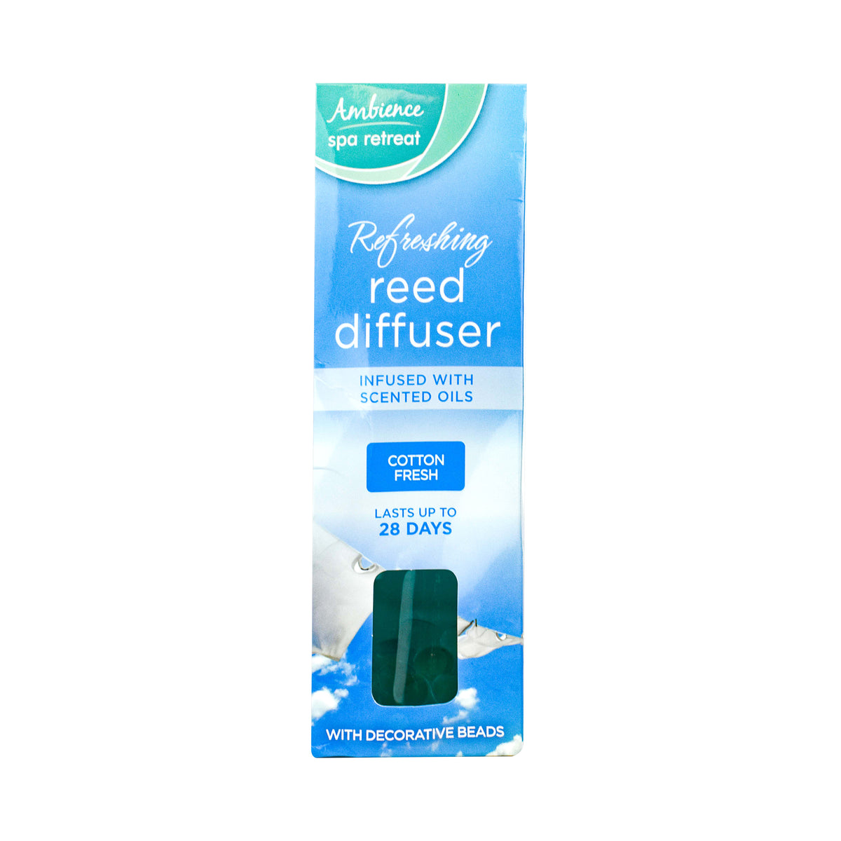 Decorative Glass Bead Reed Diffuser 30ml - Cotton