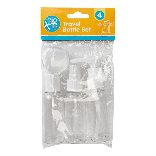 Travel Bottle set 4pc Clipstrip