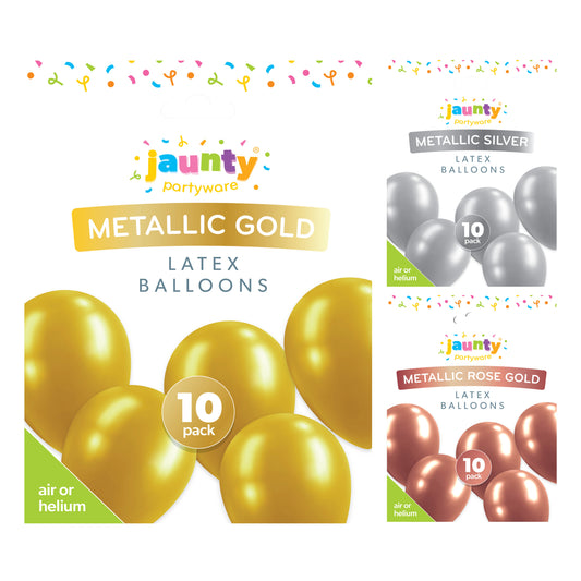 Jaunty 12" Latex Metallic Balloons 10pcs