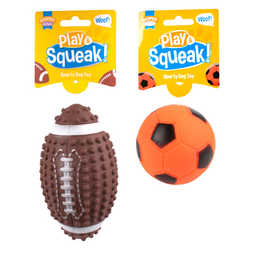 Sports Ball Squeaky Dog Toy Mix